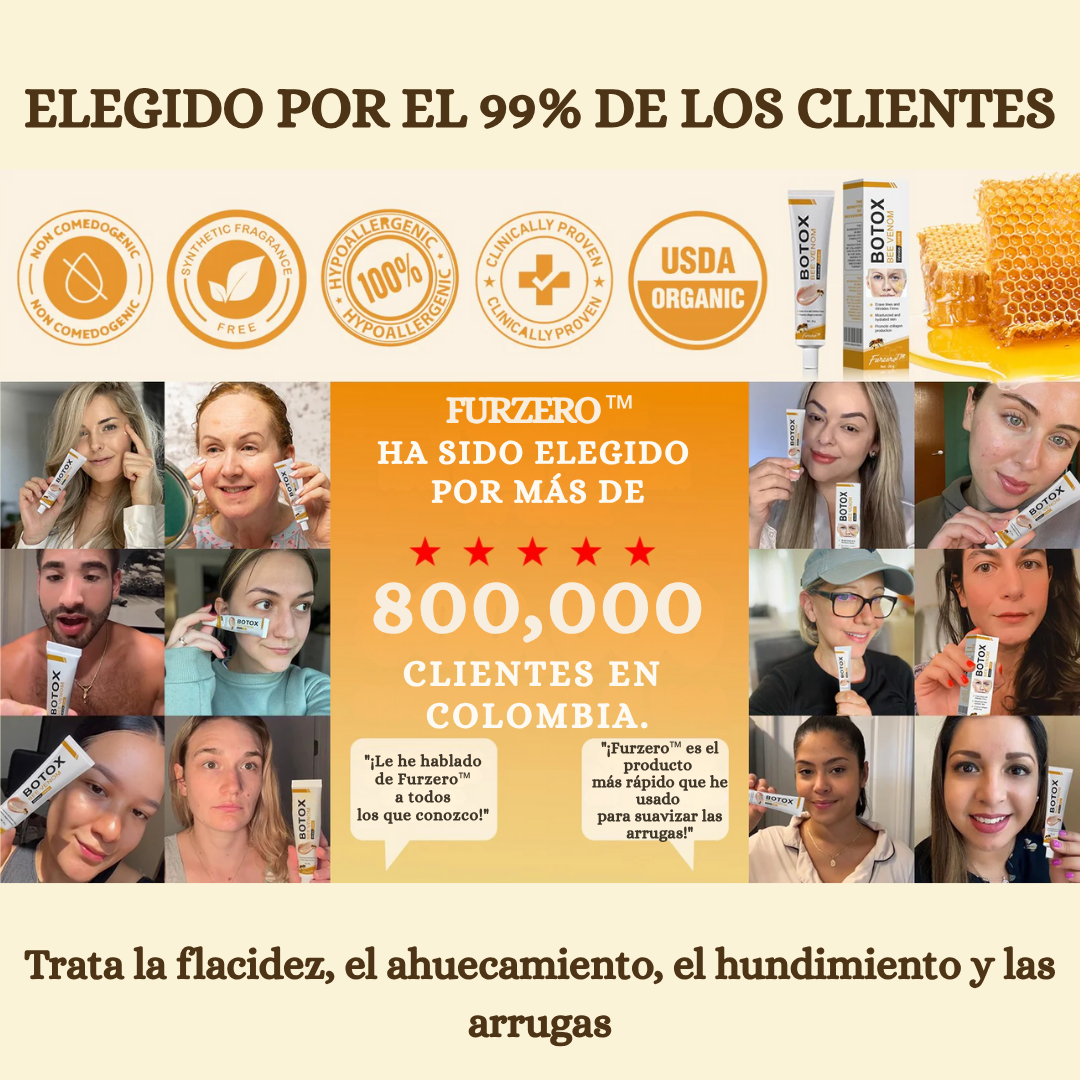 (✅Fabricado Desde Canadá👨⚕️) Crema para eliminar arrugas con veneno de abeja y botox Furzero™