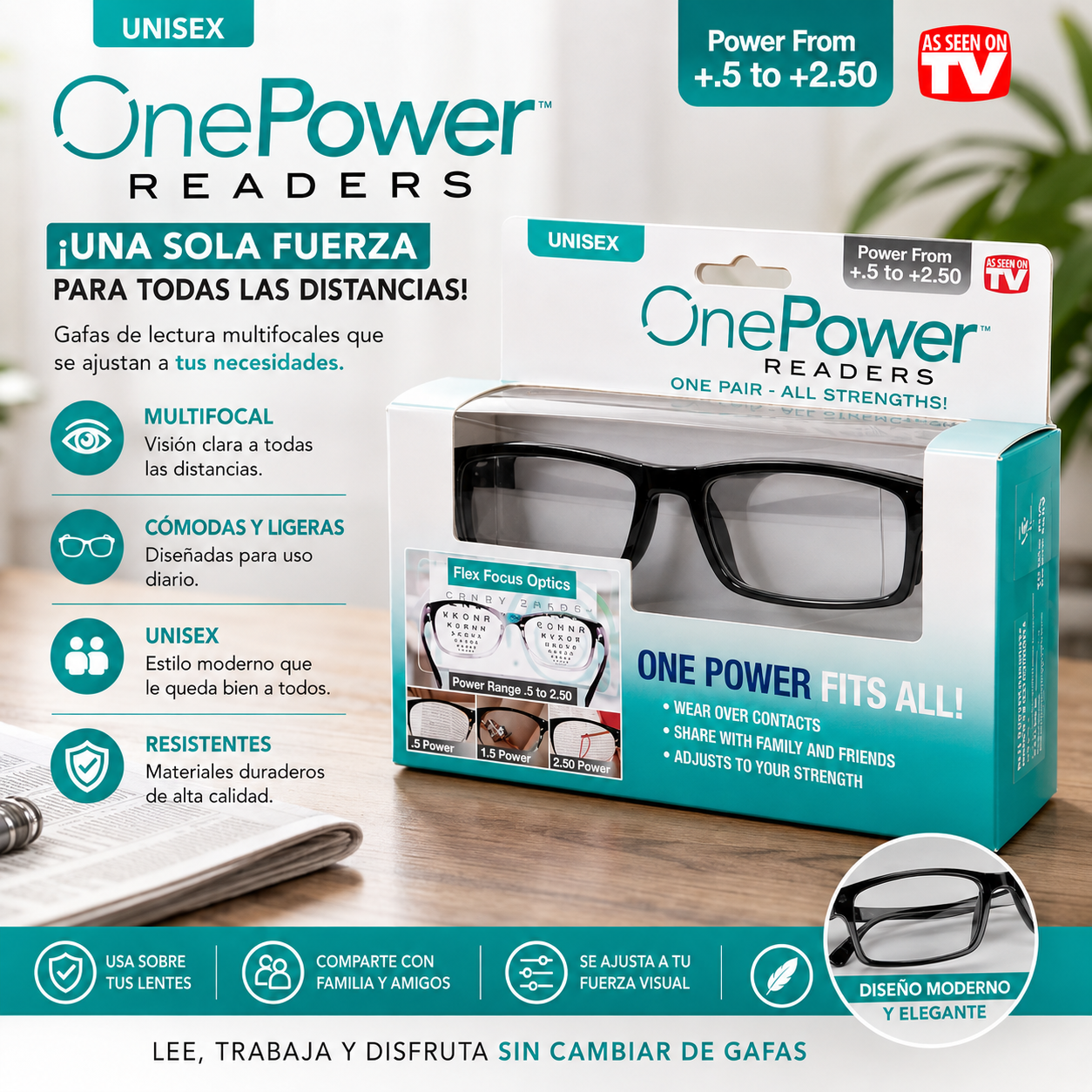 Lentes Inteligentes One Power®: Enfoque Automático y Visión Perfecta al Instante