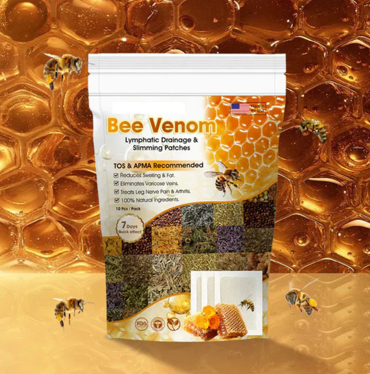 Bee Venom - Parches de veneno de abeja para drenaje linfático, Hígado, dolores, varices y adelgazamiento🌿👣