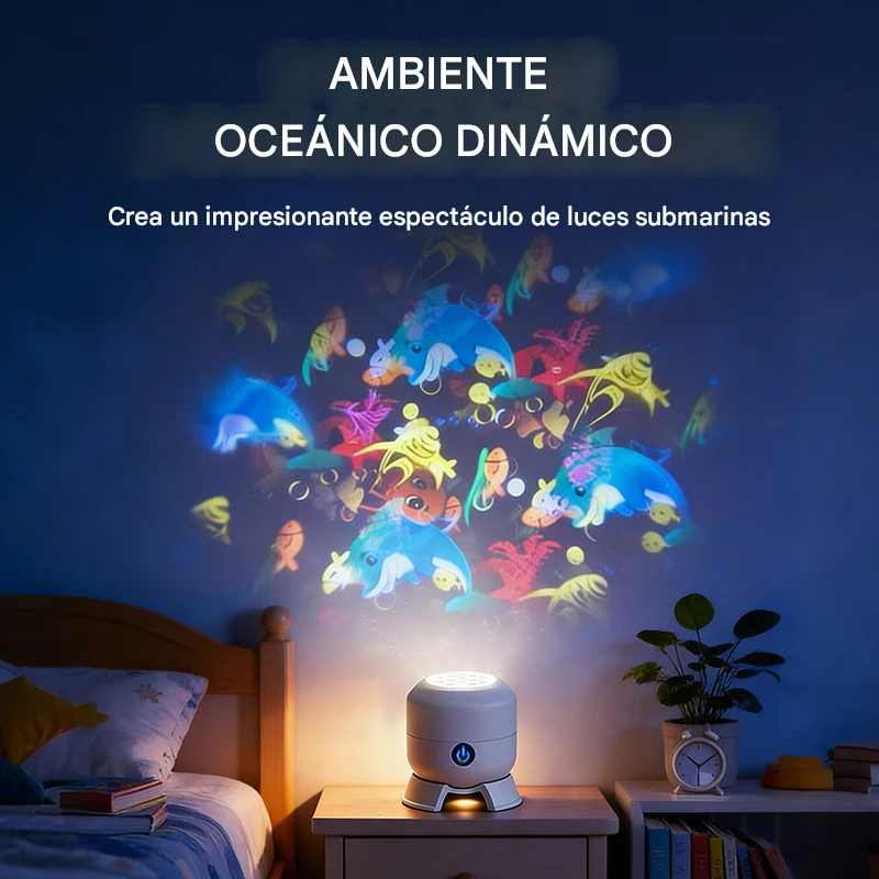 ✨Lámpara proyector LED giratoria – Efecto galaxia 🌌🛌