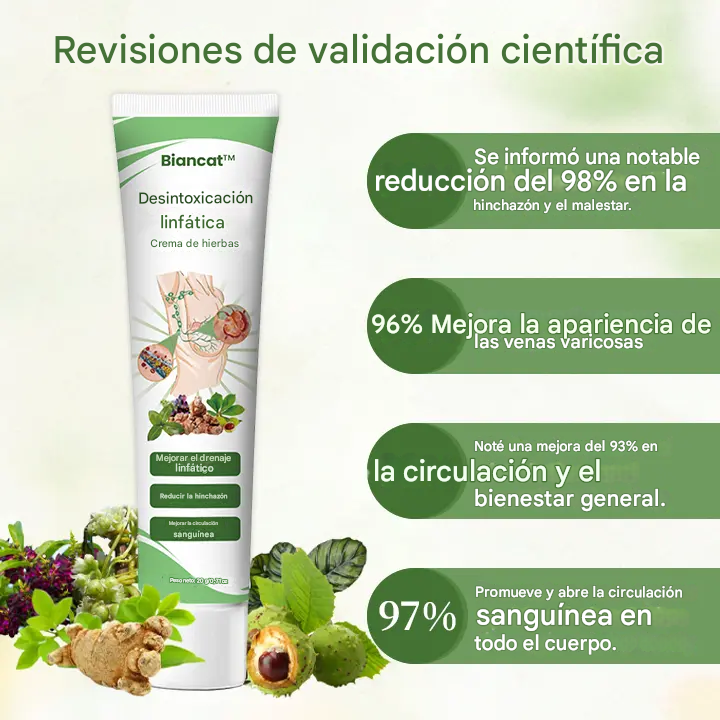 Biancat™ - Crema herbal desintoxicante linfática | ¡Alivia problemas circulatorios en 5 minutos!