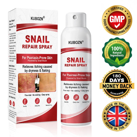 KUBOZN® Spray reparador de caracol para piel con psoriasis, con picazón y descamación.
