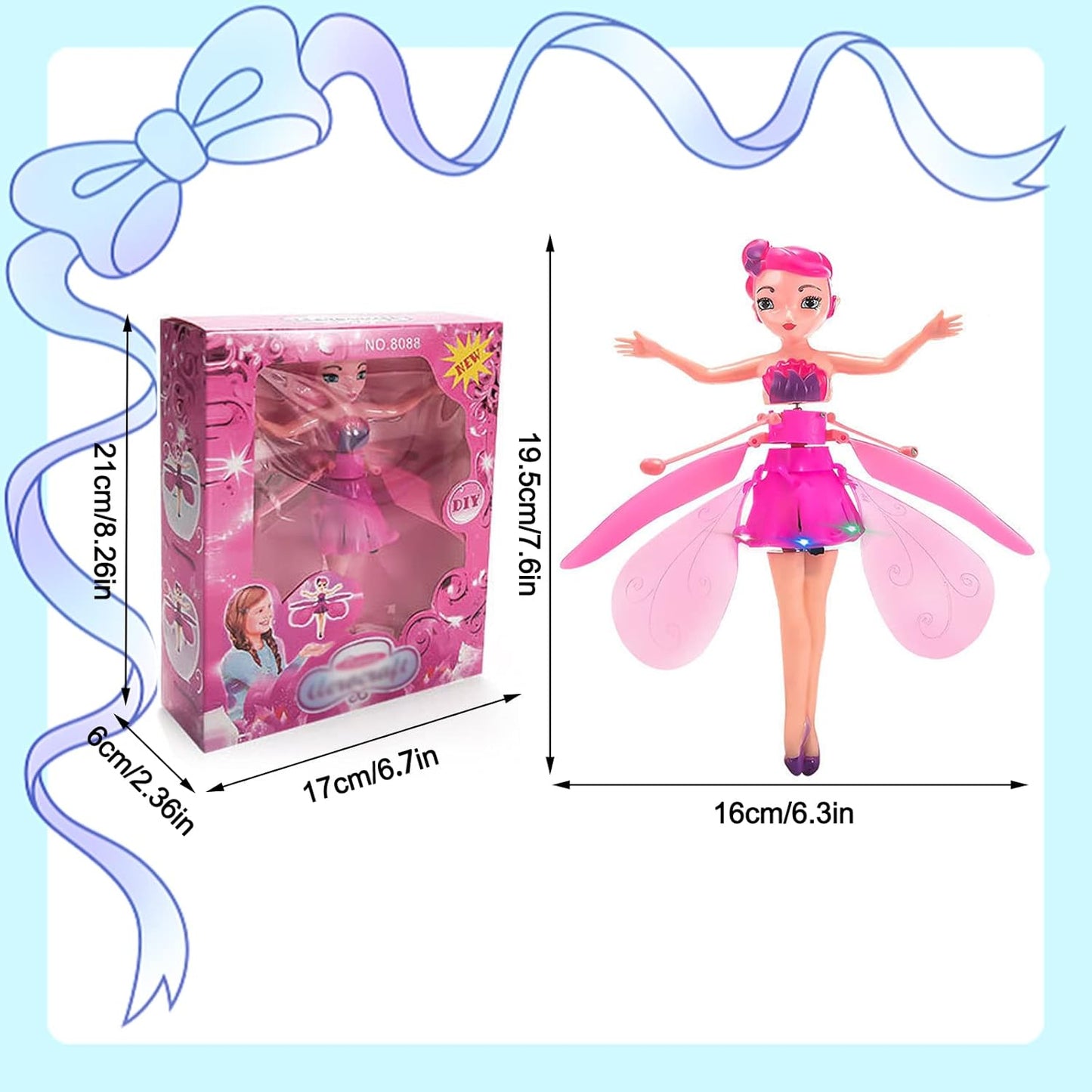 Hada mágica voladora 🧚‍♀️MAGIC PRINCESS®👑 (Con Luces, sonido y carga USB)