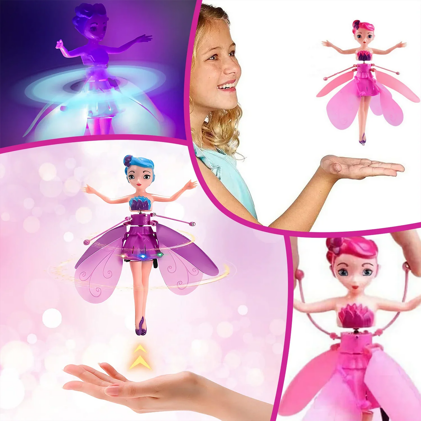 Hada mágica voladora 🧚‍♀️MAGIC PRINCESS®👑 (Con Luces, sonido y carga USB)