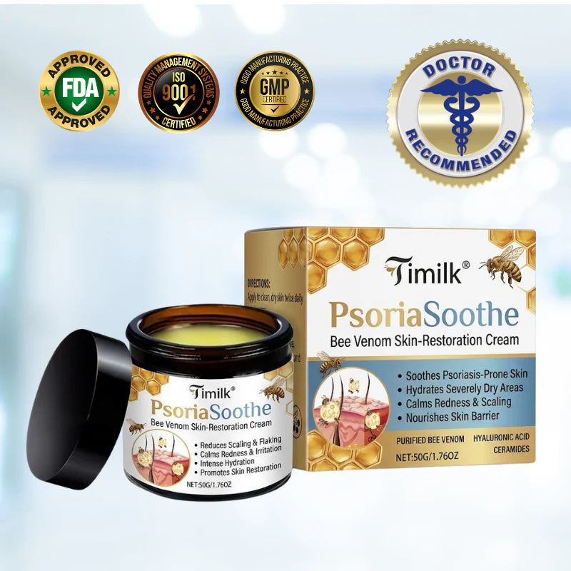 Crema reparadora para la piel PsoriaSoothe con veneno de abeja