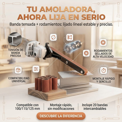 Adaptador de Lijadora de Banda ProFitGear™ + 20 Lijas Intercambiables