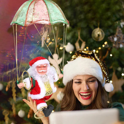 PAPA NOEL PARACAÍDAS EN MOVIMIENTO | VUELO REALISTA + LUCES LED