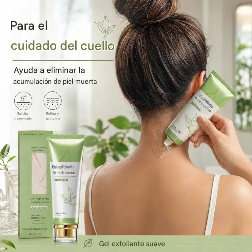 PROMO 2X1 Gel exfoliante de triple enzima con efecto té verde.