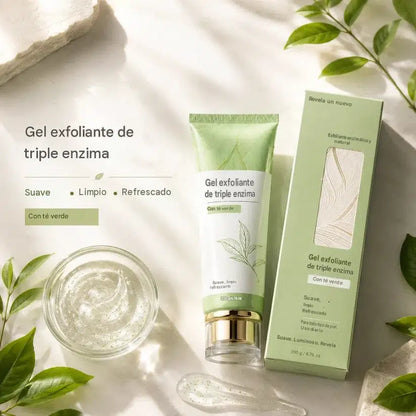 PROMO 2X1 Gel exfoliante de triple enzima con efecto té verde.