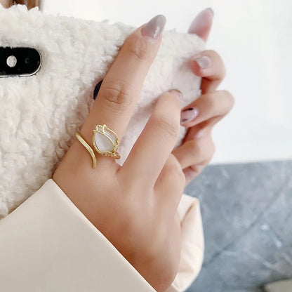 JOYERIA EXCLUSIVA! ANILLO AJUSTABLE TULIPAN (INCLUYE CAJA)