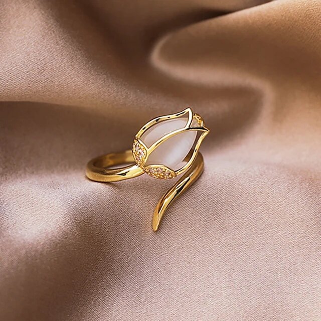 JOYERIA EXCLUSIVA! ANILLO AJUSTABLE TULIPAN (INCLUYE CAJA)