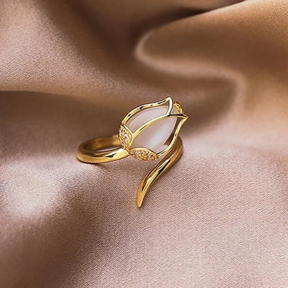 JOYERIA EXCLUSIVA! ANILLO AJUSTABLE TULIPAN (INCLUYE CAJA)