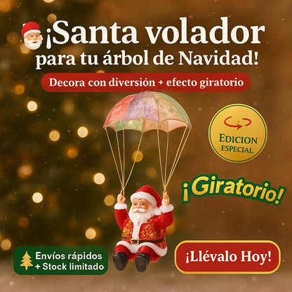 PAPA NOEL PARACAÍDAS EN MOVIMIENTO | VUELO REALISTA + LUCES LED