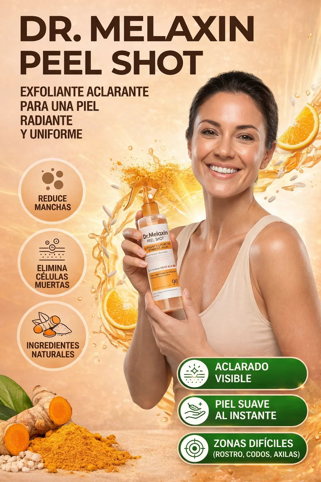 DR. MELAXIN PEEL SHOT™ - SPRAY COREANO EXFOLIANTE CORPORAL + ENVÍO GRATIS