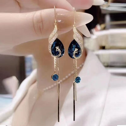 JOYERIA EXCLUSIVA! PENDIENTES DE BORLA PAVO REAL