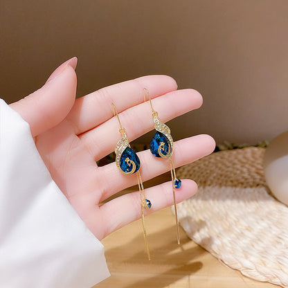 JOYERIA EXCLUSIVA! PENDIENTES DE BORLA PAVO REAL