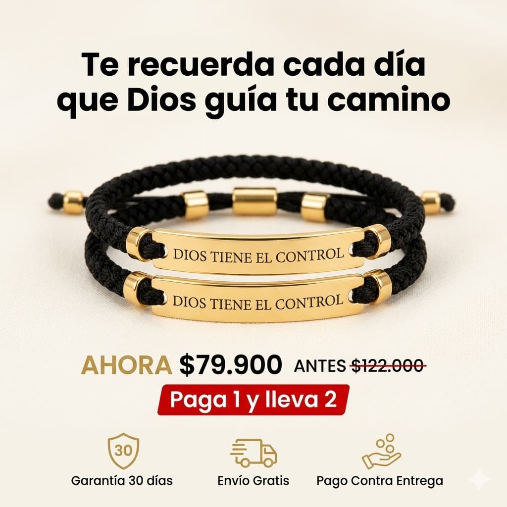 Paga 1 Lleva 2 Pulsera Dios Tiene El Control😇🪽