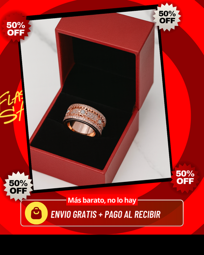 CrystalLock™ – Anillo de Engranaje con Cristales Brillantes + Estuche