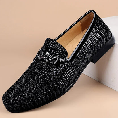 Mocasines premium para hombre: elegantes con estampado de cocodrilo