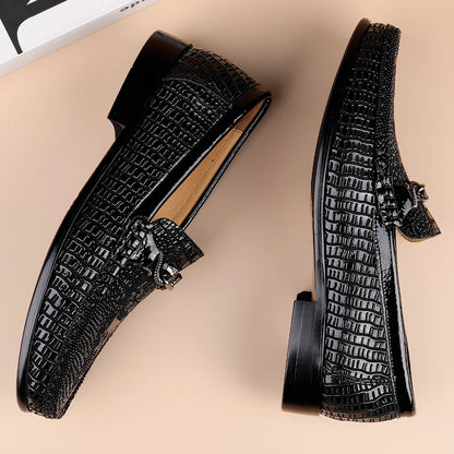 Mocasines premium para hombre: elegantes con estampado de cocodrilo