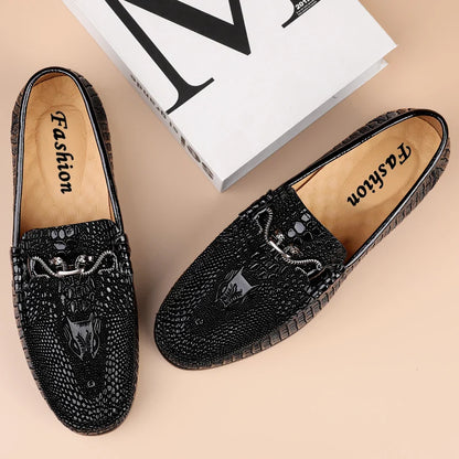 Mocasines premium para hombre: elegantes con estampado de cocodrilo