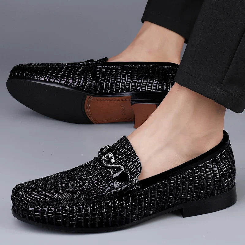 Mocasines premium para hombre: elegantes con estampado de cocodrilo