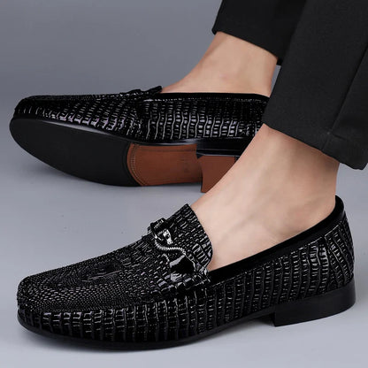 Mocasines premium para hombre: elegantes con estampado de cocodrilo