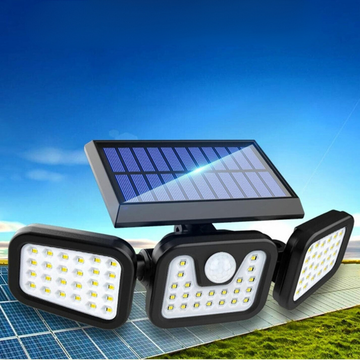 Luz LED solar de 74 bombillas con sensor de movimiento