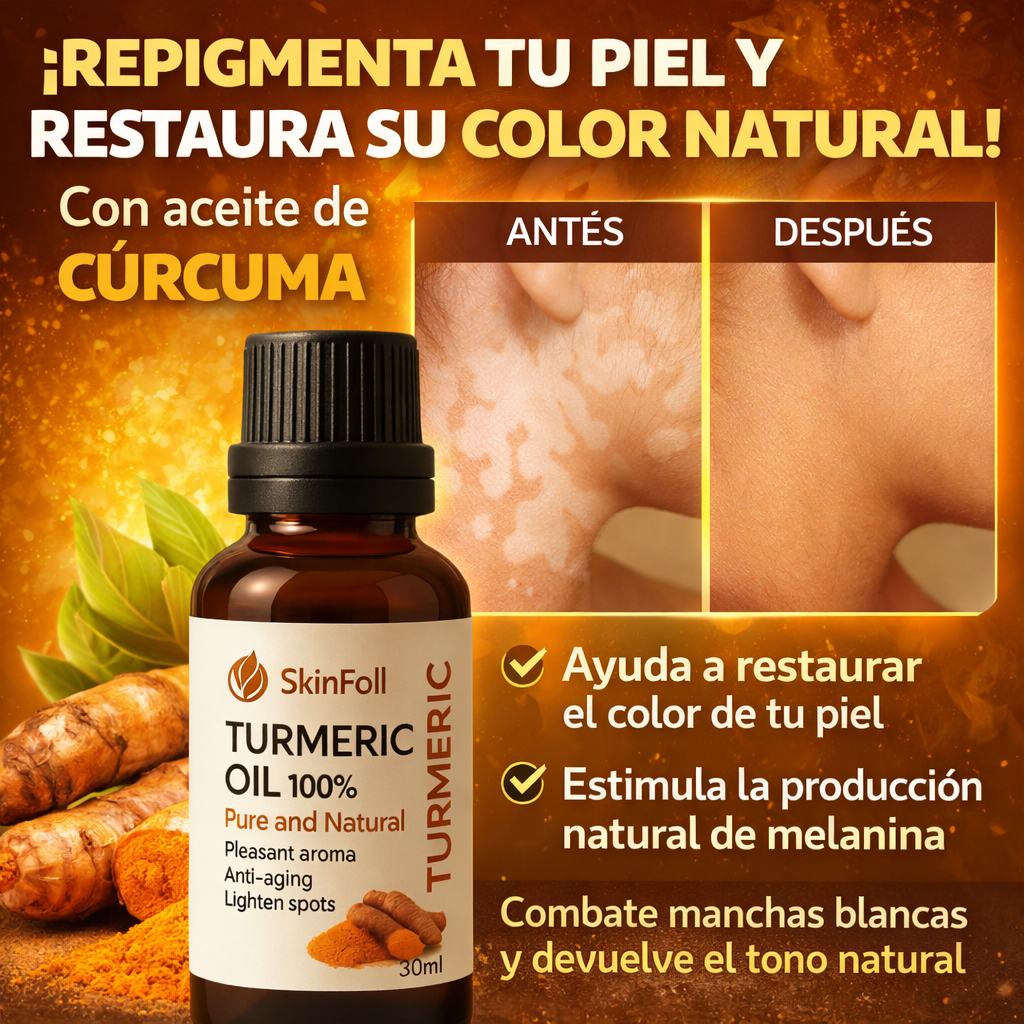 SERUM DE CÚRCUMA ¡RECUPERA EL COLOR NATURAL DE TU PIEL Y REPIGMENTA DESDE LA RAÍZ!