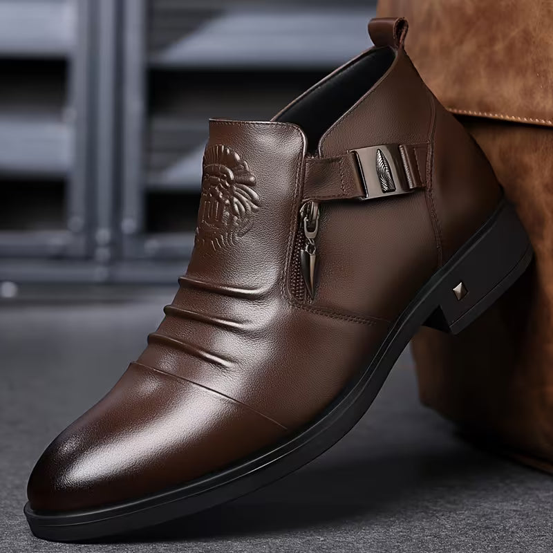 Elegancia que Impone: Botín Premium de Cuero para Hombres