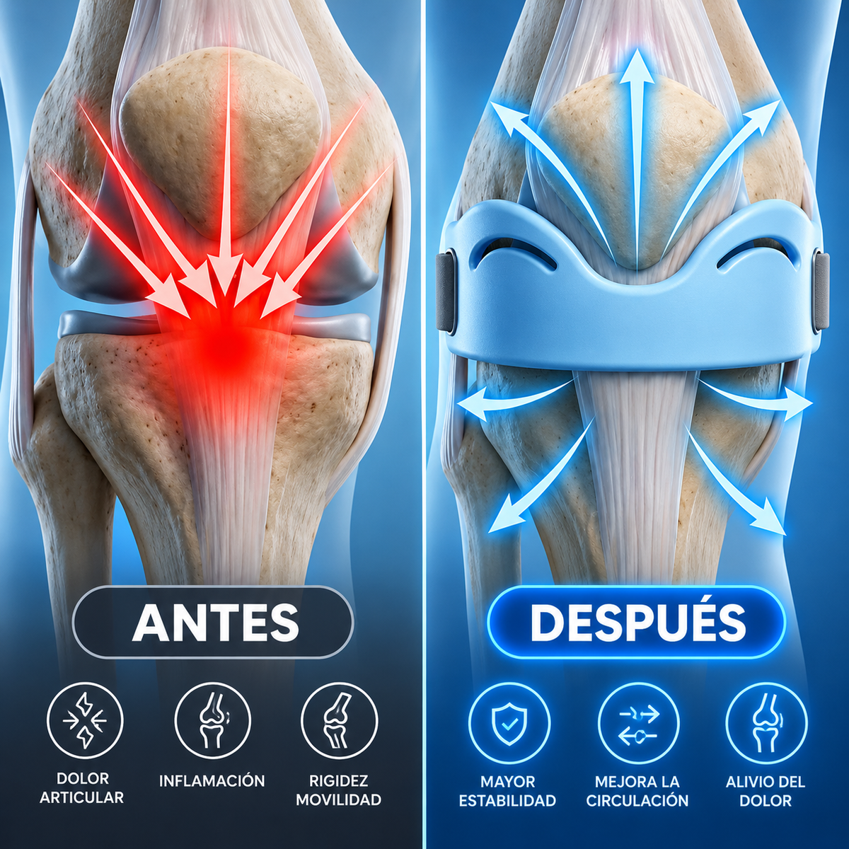 1 Par | Soporte Rotuliano transpirable y amortiguador para la rótula