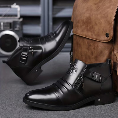 Elegancia que Impone: Botín Premium de Cuero para Hombres