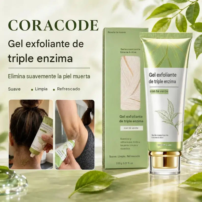 PROMO 2X1 Gel exfoliante de triple enzima con efecto té verde.