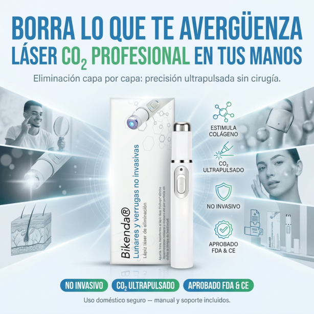 Bikenda® Láser Portátil – Elimina Verrugas,Lunares y Manchas de Forma Rápida y Sin Dolor + 🎁.