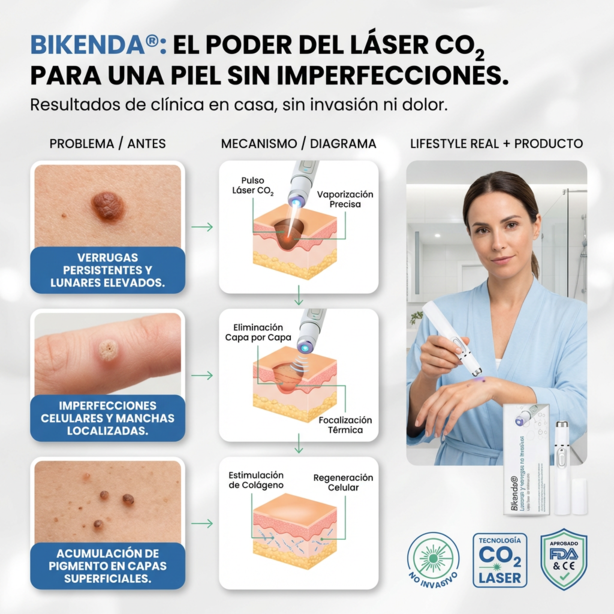 Bikenda® Láser Portátil – Elimina Verrugas,Lunares y Manchas de Forma Rápida y Sin Dolor + 🎁.