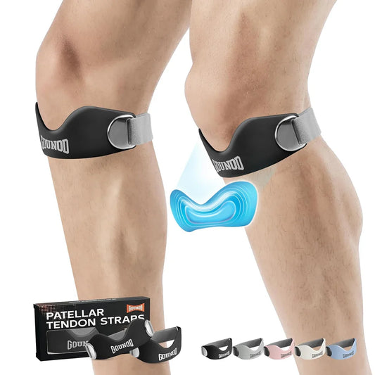 Correa de soporte rotuliano para el dolor de rodilla y la tendinitis (incluye 2 correas)