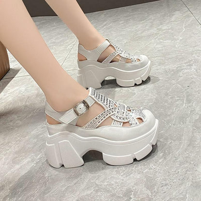 Sandalias Con Plataforma Glamour De Lentejuelas