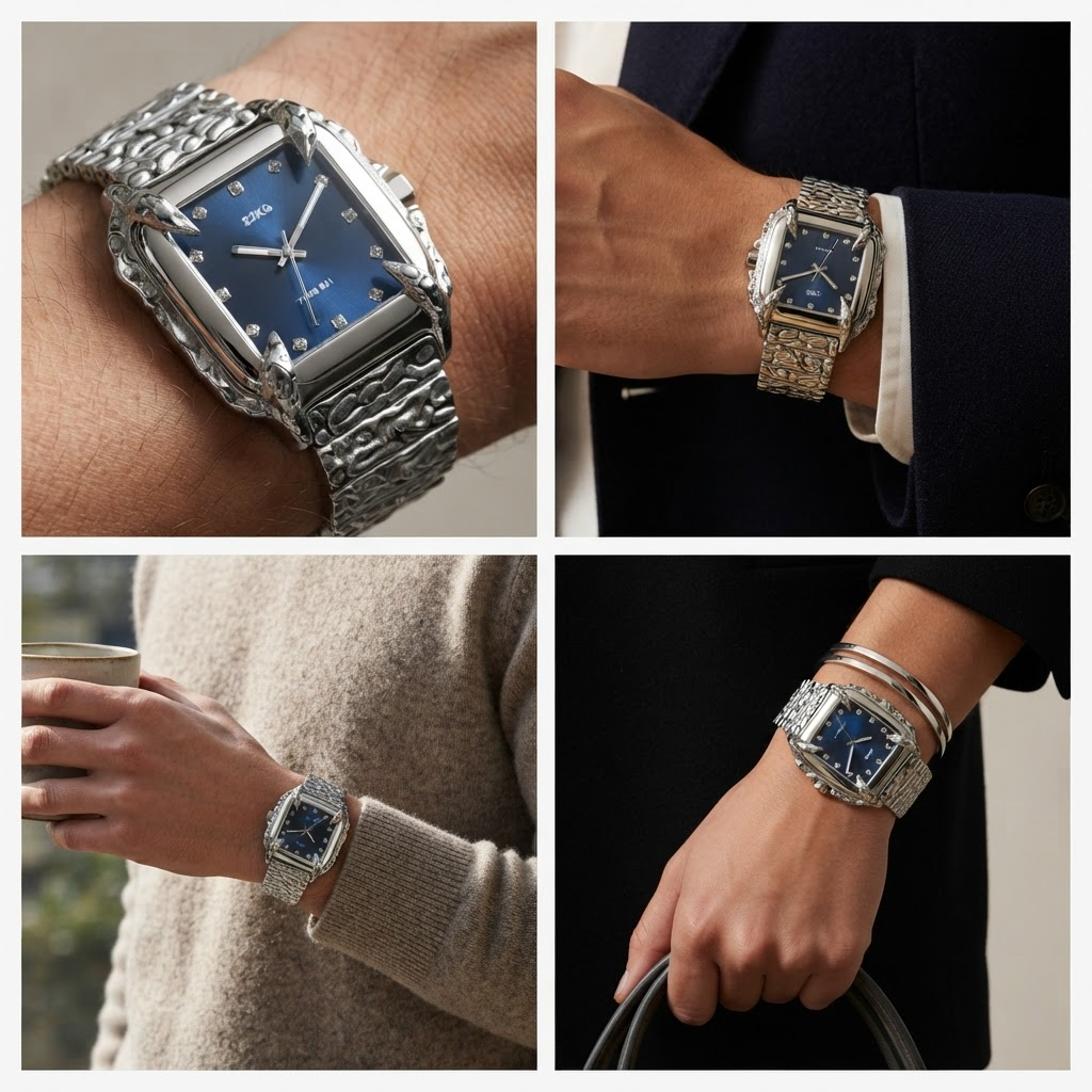 EDICIÓN 12 — RELOJ CANINO Esfera Facetada Azul Marino