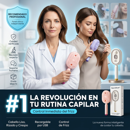 Cepillo Capilar 3 en 1: Desenreda, Masajea y Pulveriza