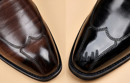 Zapatos de vestir clásicos sin cordones tipo brogue para hombre