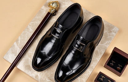 Zapatos de vestir clásicos sin cordones tipo brogue para hombre