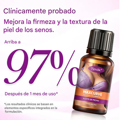 Aceite para el busto MaxCurve para dar forma y aumentar el volumen