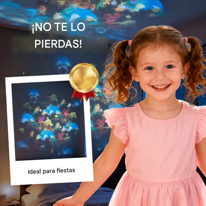 ✨Lámpara proyector LED giratoria – Efecto galaxia 🌌🛌