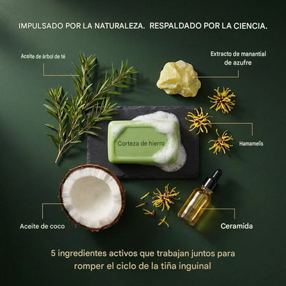 Jabón antifúngico de árbol de té Ironbark: elimina profundamente las infecciones por hongos
