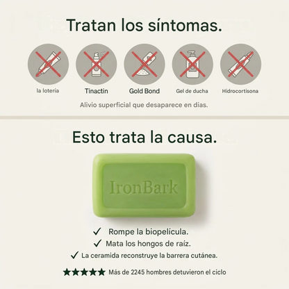 Jabón antifúngico de árbol de té Ironbark: elimina profundamente las infecciones por hongos