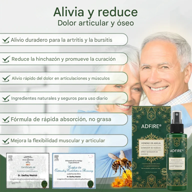 Adfire® Espray revitalizante para huesos y articulaciones con veneno de abeja