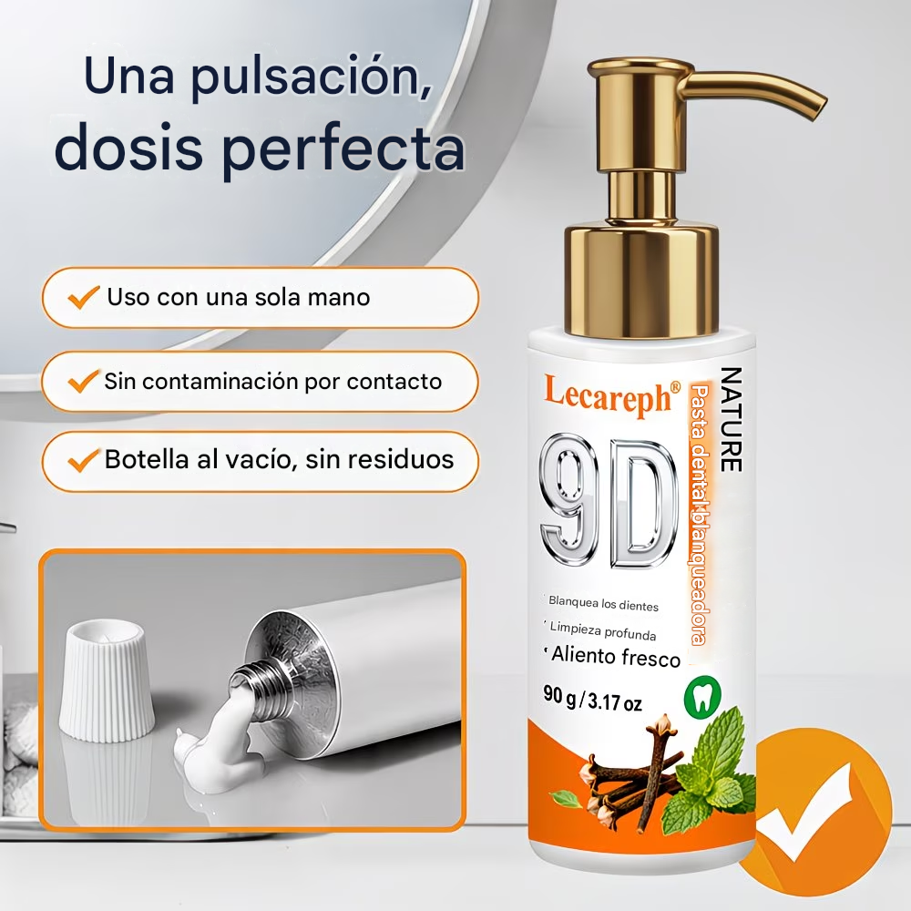 Pasta dental herbal con clavo y menta, sin flúor añadido, promueve un aliento fresco y favorece la salud del esmalte y las encías.