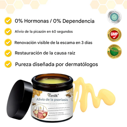 Crema reparadora para la piel PsoriaSoothe con veneno de abeja