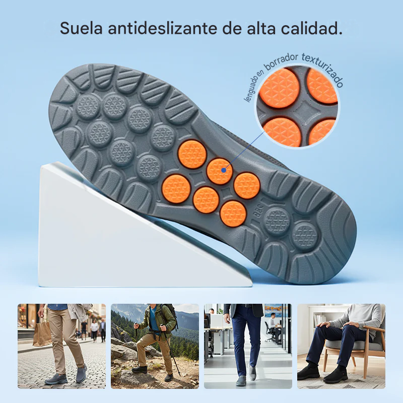 Zapatillas ortopédicas sin cordones para hombre, transpirables y cómodas con plantillas de espuma viscoelástica.